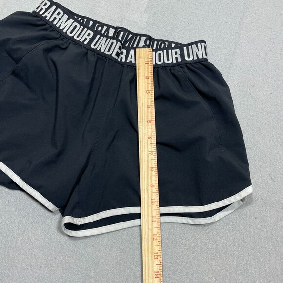 Under Armour Running Shorts XS Black White Athletic Underwear Logo Waistband - Picture 2 of 9